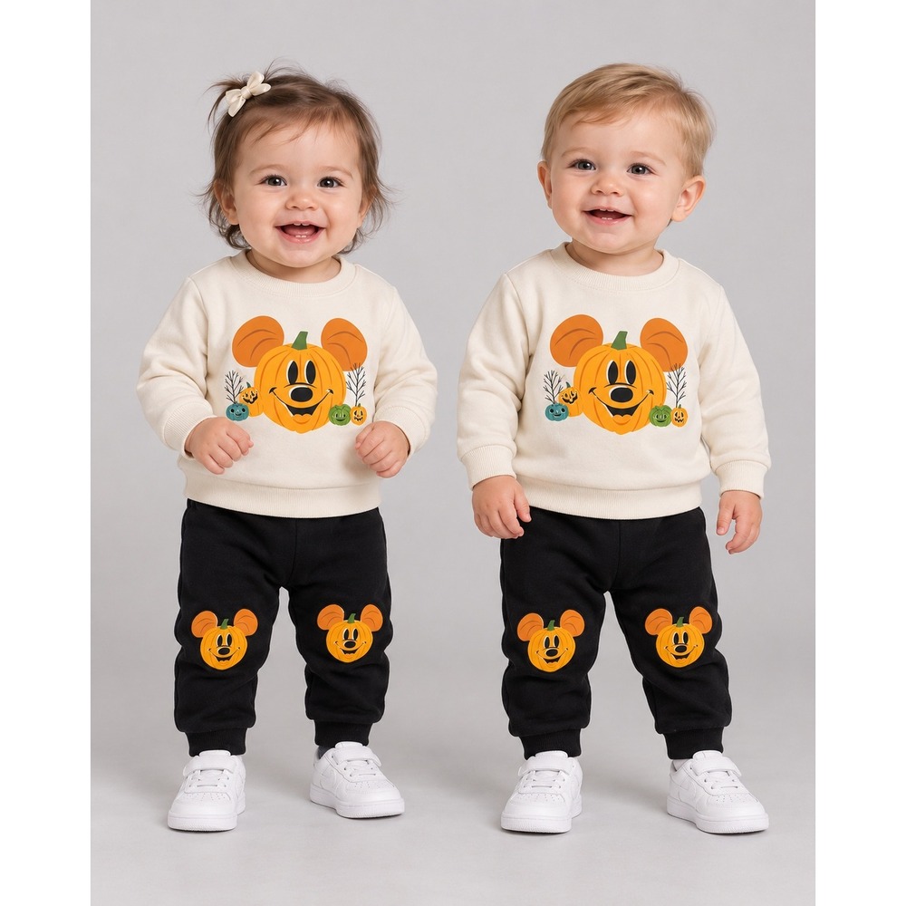 Disney Baby Mickey Mouse Pumpkin Halloween Sweatshirt and Joggers Set 9-12M